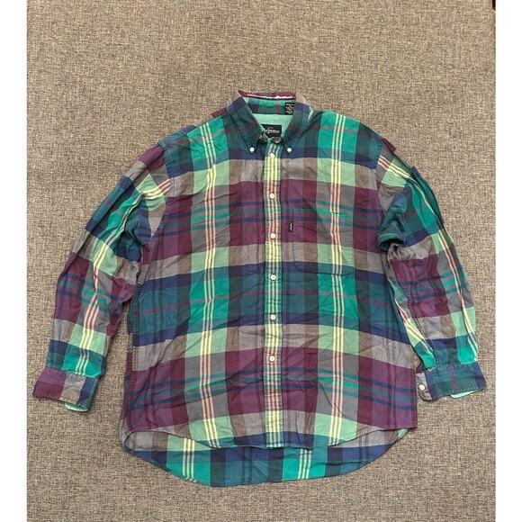 Jack Nicklaus Shirt Mens Adult XL Blue Purple Plaid Button Up Casual - Picture 1 of 6